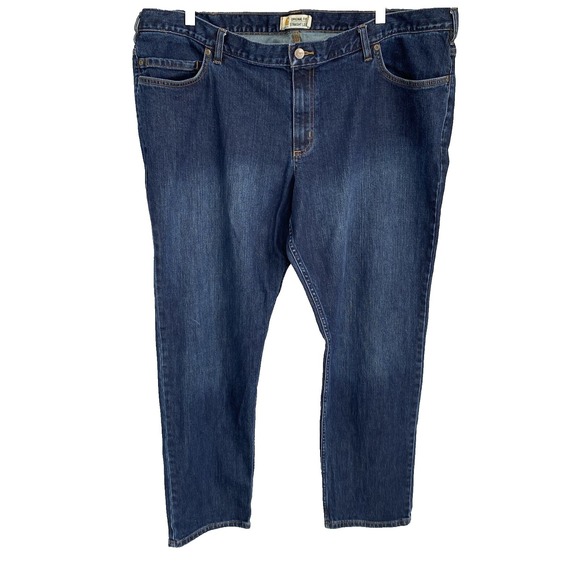 Carhartt Denim - Carhartt Women 20W 46x31 Jeans Denim Pants Dark Wash Blue Slim Cotton Stretchy